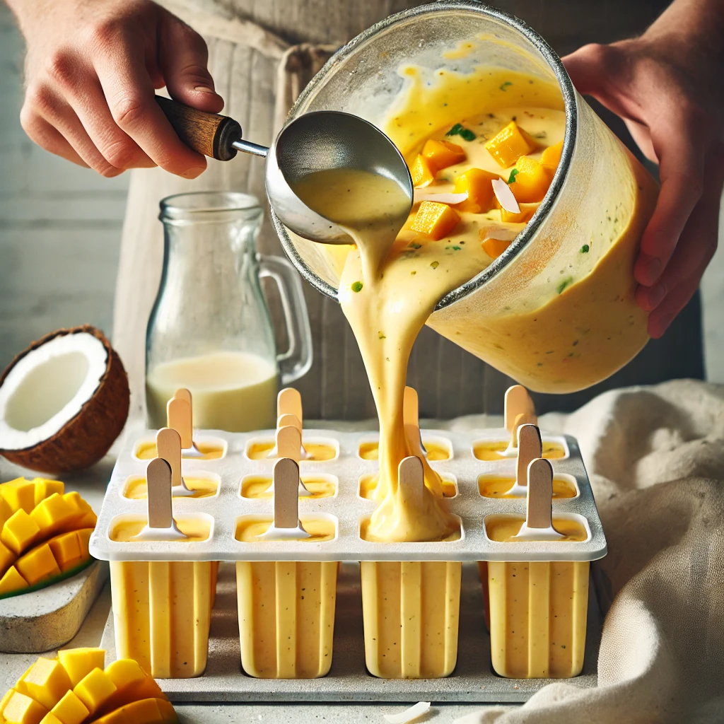 Preparación del Helado y Uso en Moldes para Helados